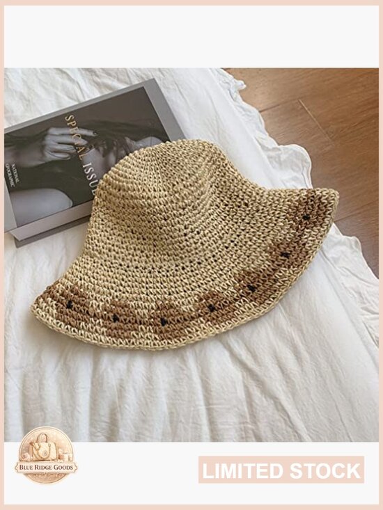 Woven Straw Sun Hat with Foldable Brim and Adjustable Rope main image 4